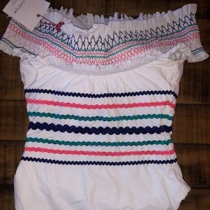 XS RED CARTER SWIMSUIT